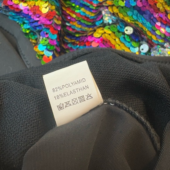 Rainbow Sequin Halter Swimsuit - Picture 6 of 9